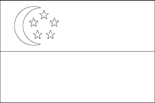 Outline of the flag of Singapore to color