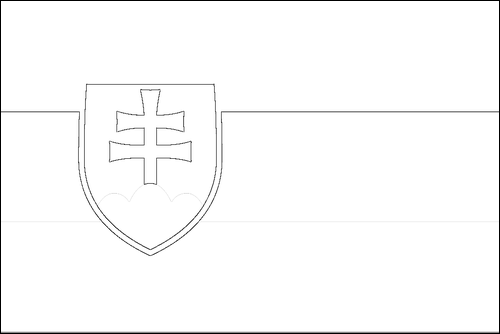Outline of the flag of Slovakia to color