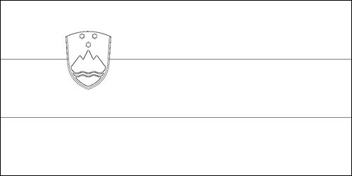 Outline of the flag of Slovenia to color