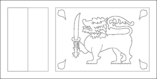 Outline of the flag of Sri Lanka to color
