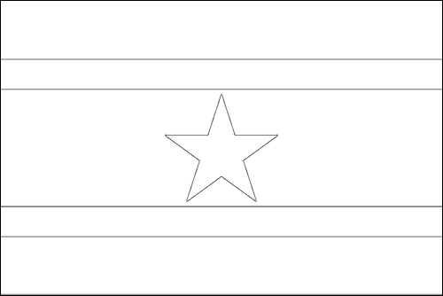 Outline of the flag of Suriname to color