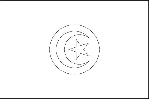 Outline of the flag of Tunisia to color