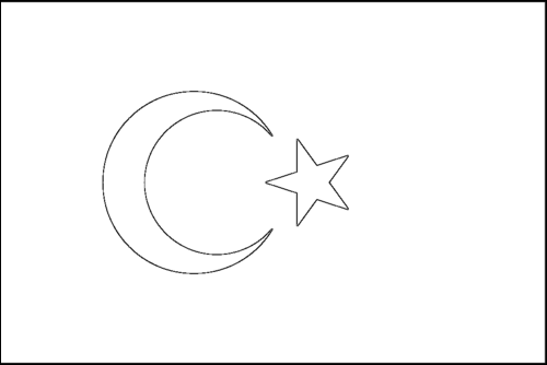 Outline of the flag of Turkey to color