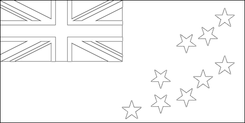 Outline of the flag of Tuvalu to color