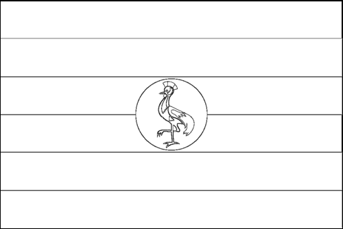 Outline of the flag of Uganda to color