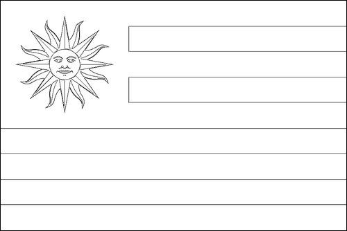 Outline of the flag of Uruguay to color