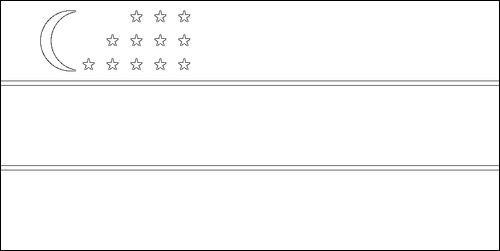 Outline of the flag of Uzbekistan to color