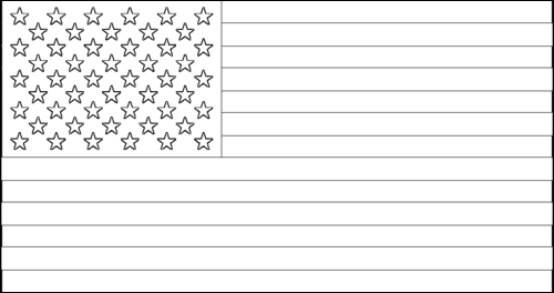 Outline of the flag of United States of America (USA) to color
