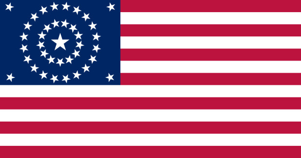 Flag USA 38 stars (1877 - 1890), Banner USA 38 stars (1877 - 1890)