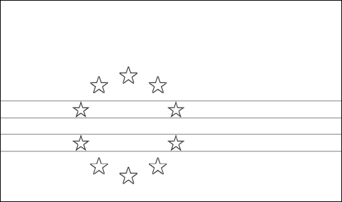Outline of the flag of Cape Verde to color