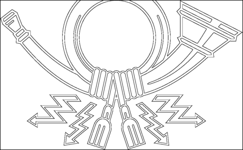 Outline of the flag of German Federal Post (service flag from 1950 to 1994) to color