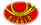 Oval vignette flag of German Federal Post (service flag from 1950 to 1994)