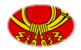 Oval vignette flag of German Federal Post (service flag from 1950 to 1994)
