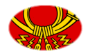 Oval vignette flag of German Federal Post (service flag from 1950 to 1994)