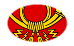 Oval vignette flag of German Federal Post (service flag from 1950 to 1994)