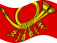 Static waving flag of German Federal Post (service flag from 1950 to 1994)