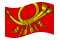 Waving flag of German Federal Post (service flag from 1950 to 1994)