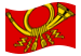 Waving flag of German Federal Post (service flag from 1950 to 1994)