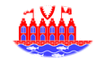 Oval vignette flag of Heiligenhafen
