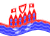 Static waving flag of Heiligenhafen