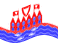 Static waving flag of Heiligenhafen