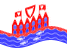 Static waving flag of Heiligenhafen
