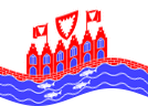 Static waving flag of Heiligenhafen