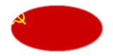 Oval vignette flag of Soviet Union