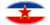 Oval vignette flag of Yugoslavia
