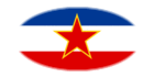 Oval vignette flag of Yugoslavia