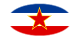 Oval vignette flag of Yugoslavia