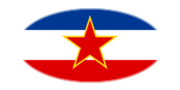 Oval vignette flag of Yugoslavia